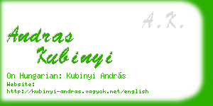andras kubinyi business card